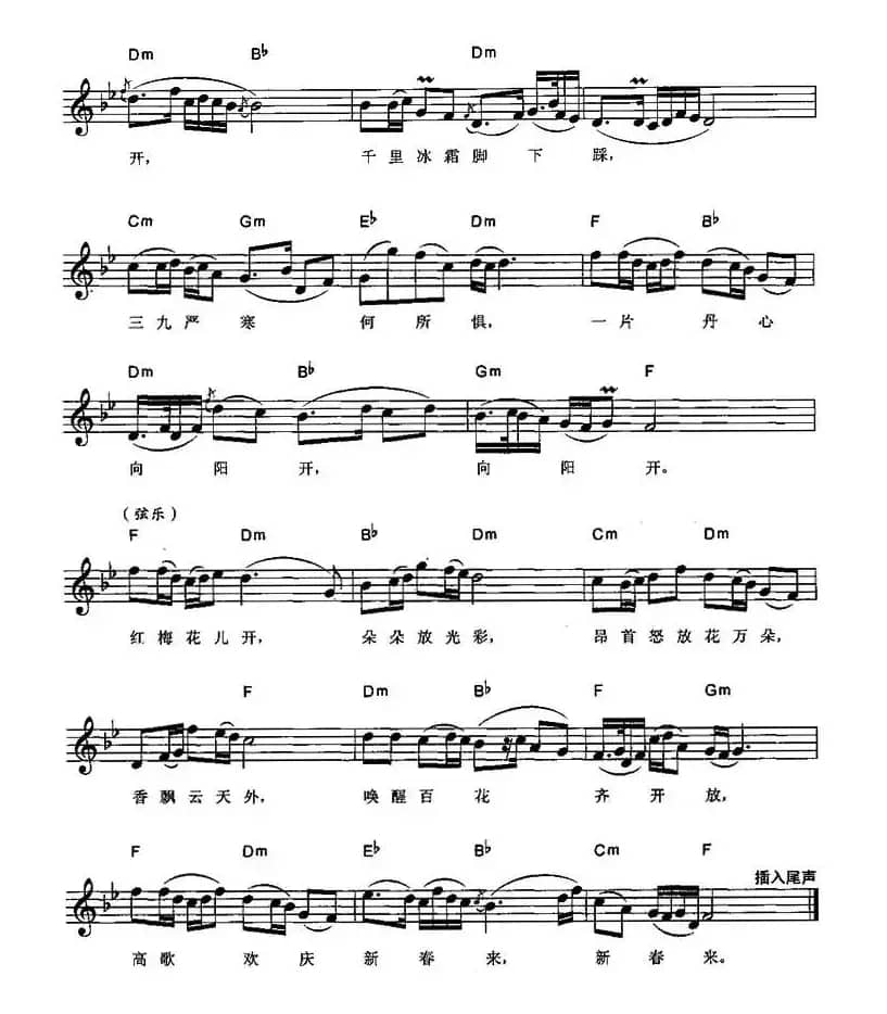 红梅赞（弹唱谱）