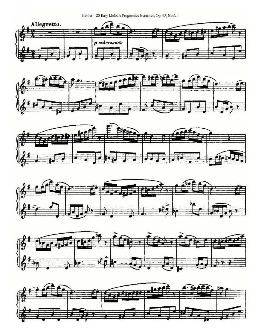 柯勒练习曲作品93号（一）