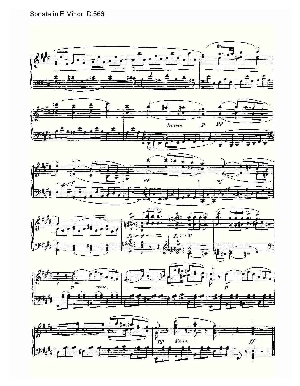 Sonata in E Minor D.566（E小调奏鸣曲 D.566）