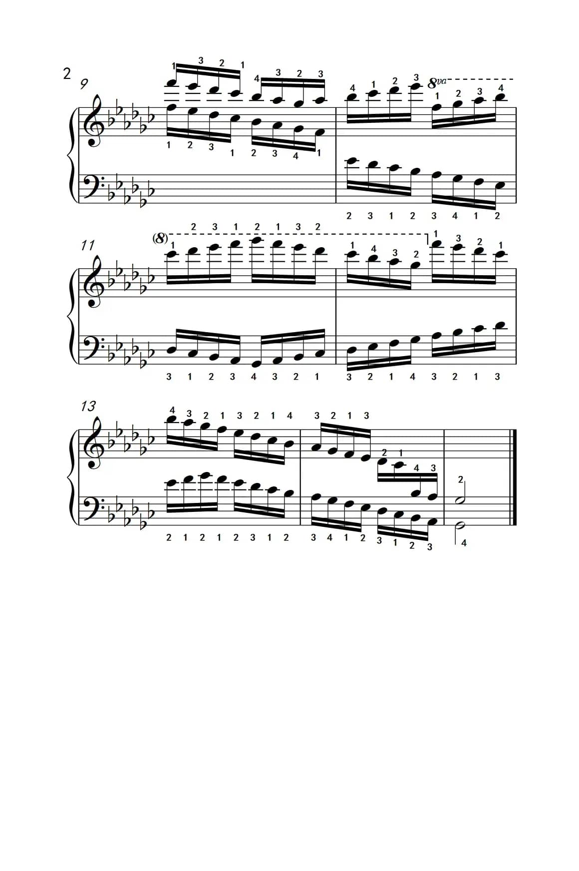 第九级23.♭G大调音阶（中央音乐学院 钢琴（业余）考级教程 7-9级）