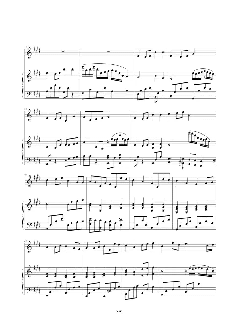 知足（钢琴伴奏谱）