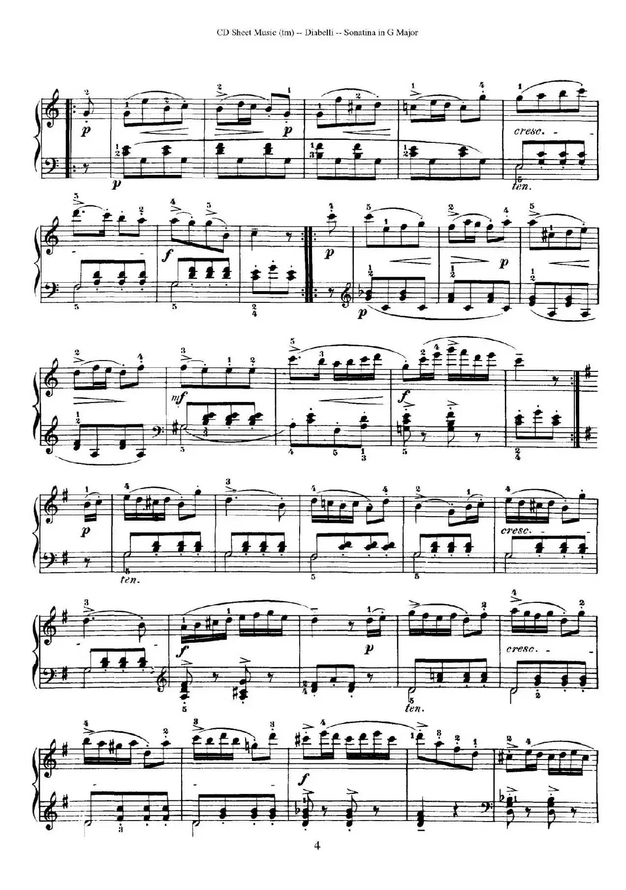 4 Piano Sonatinas（4首钢琴小奏鸣曲）（Op.151 No.1）