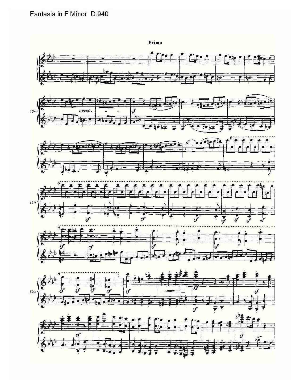 Fantasia in F Minor D.940（F小调幻想曲D.940）