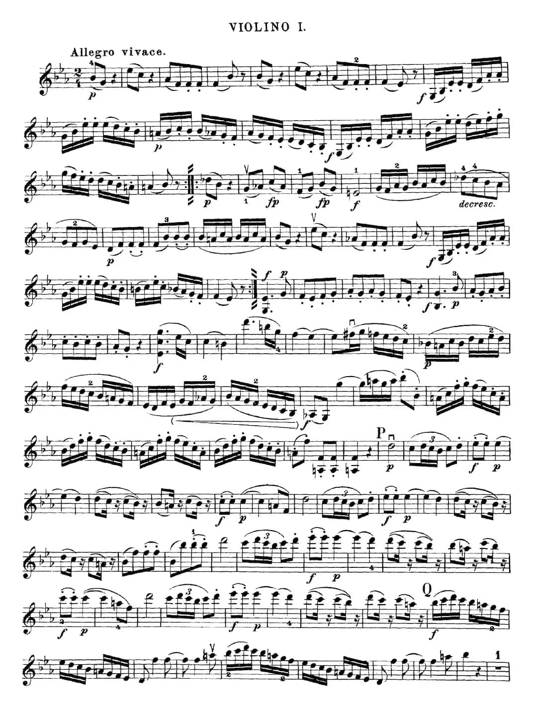 Mozart《Quartet No.16 in Eb Major,K.428》（Violin 1分谱）
