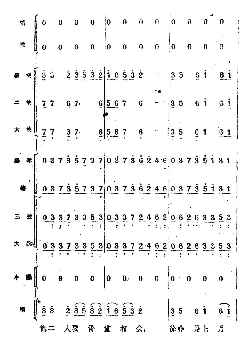 歌剧《小二黑结婚》第四十曲 红花绿叶开不败（民乐合奏总谱）