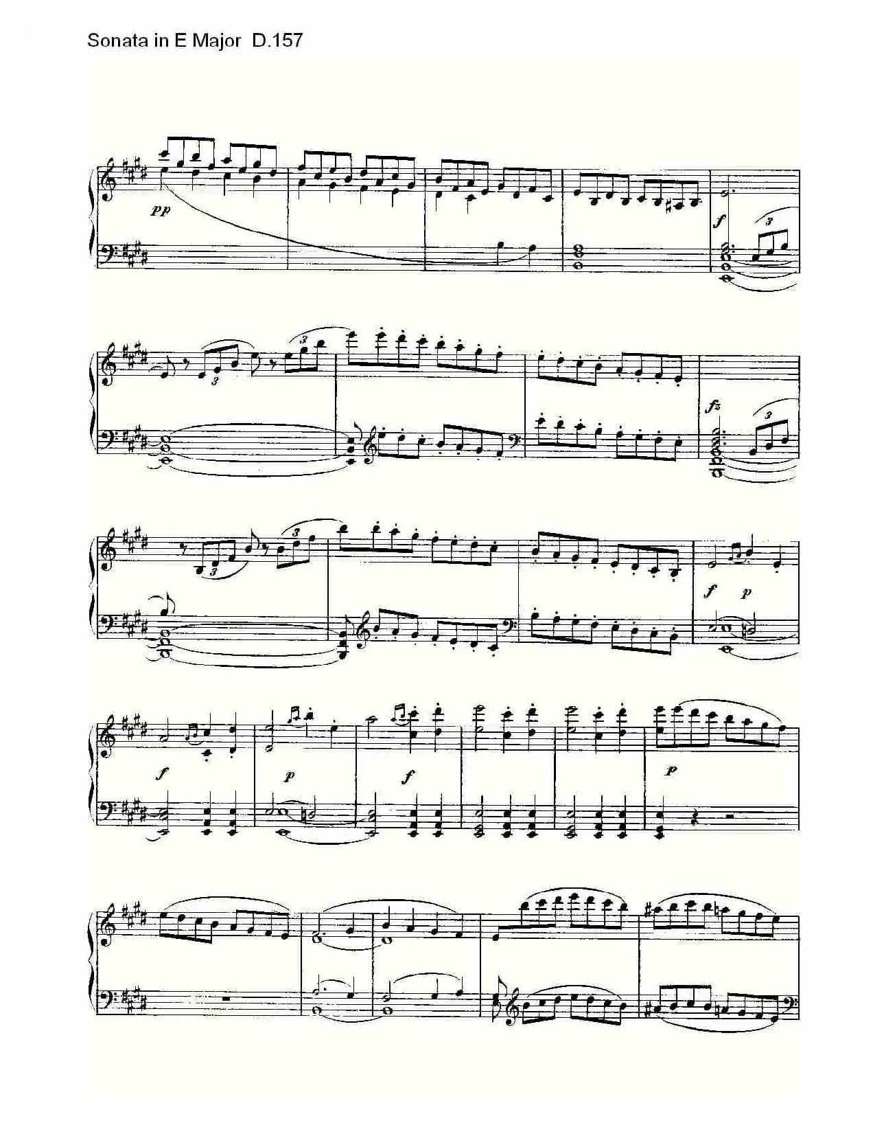 Sonata in E Major D.157（E大调奏鸣曲 D.157）