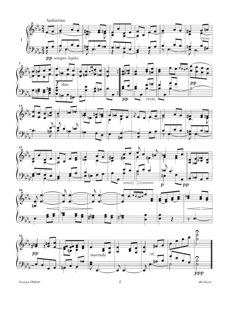 Six Pieces（6首钢琴小品·Ⅰ）