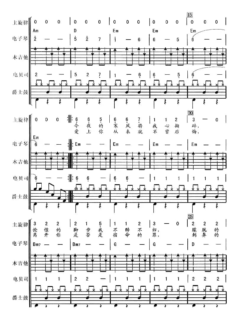 痛哭的人（华尔兹、电声乐队总谱）