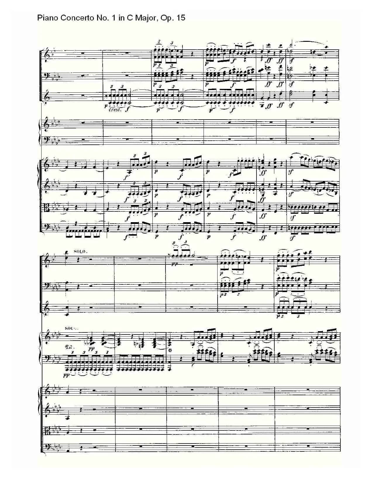 C大调钢琴第一协奏曲 Op.15 第二乐章