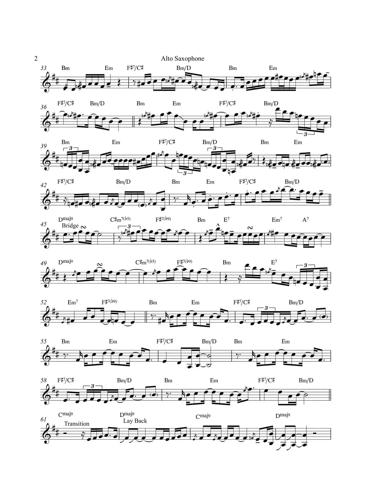 Tequila Moon（中音萨克斯）