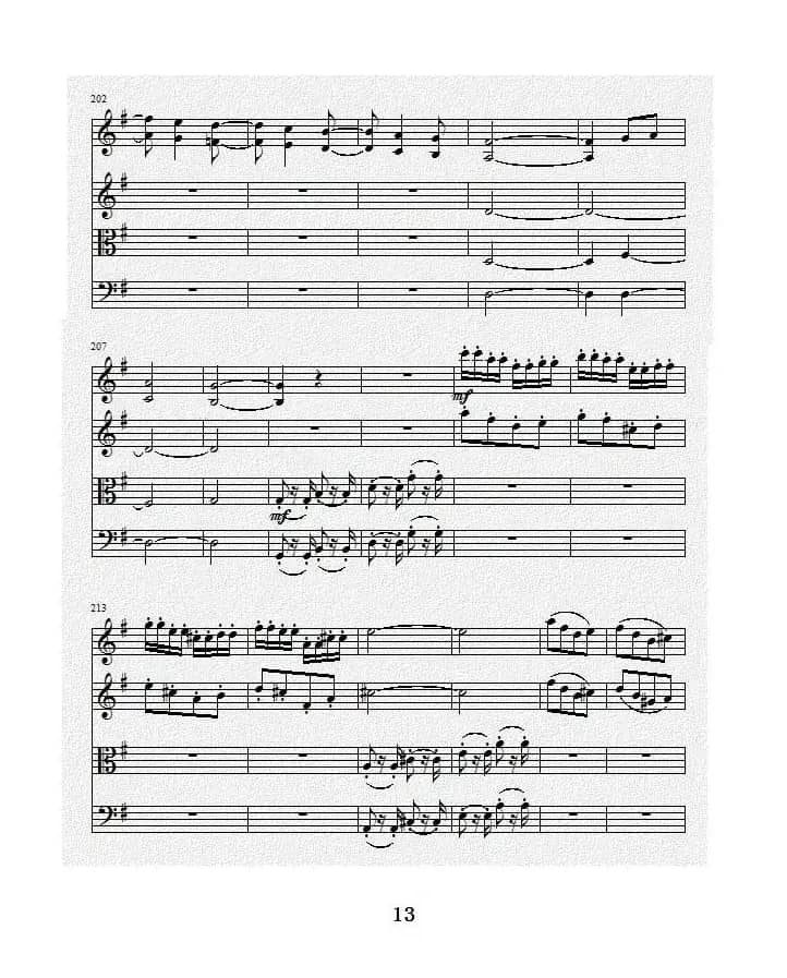 No.1弦乐四重奏总谱（第四乐章）