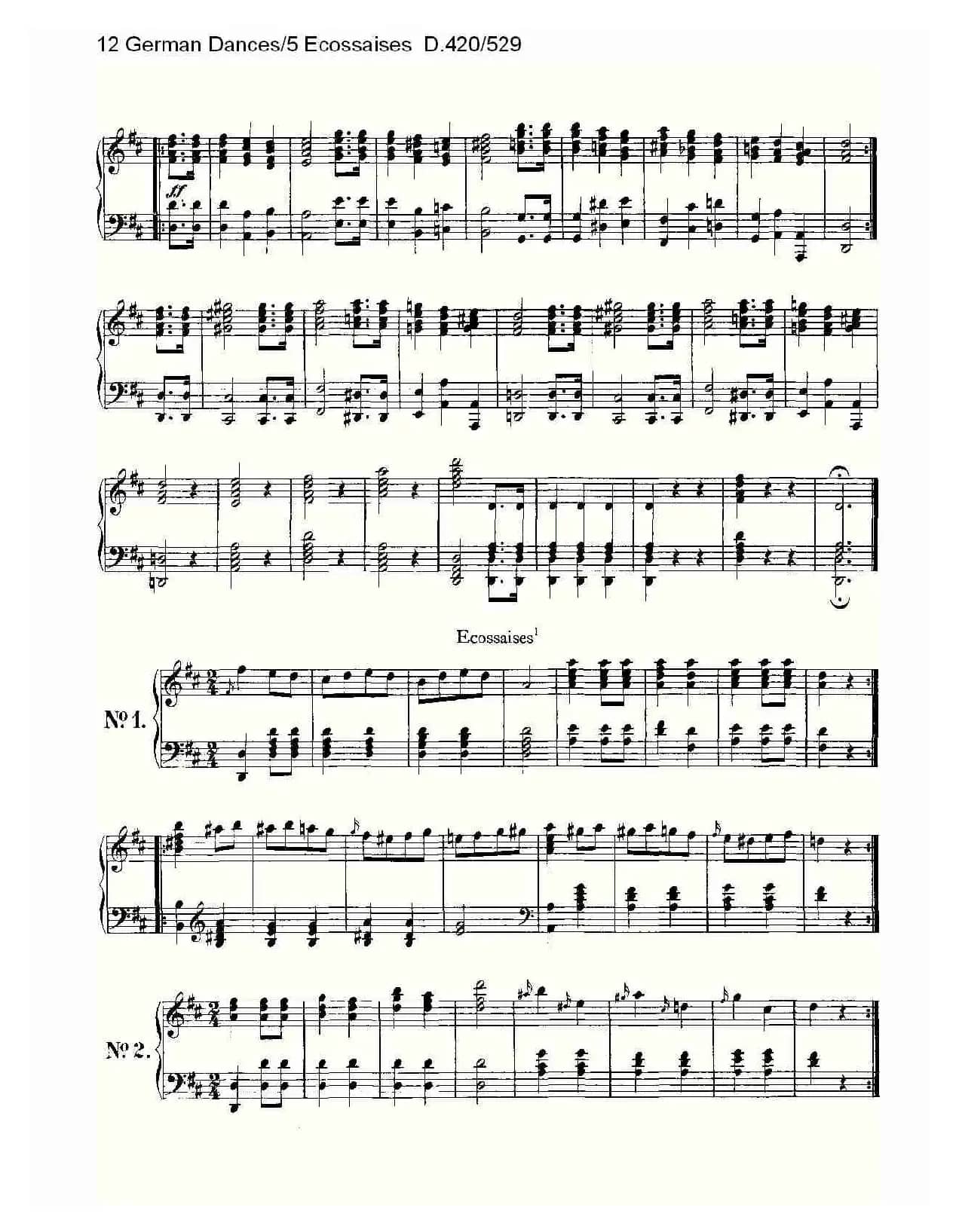 12 German Dances/5 Ecossaises D.420/529