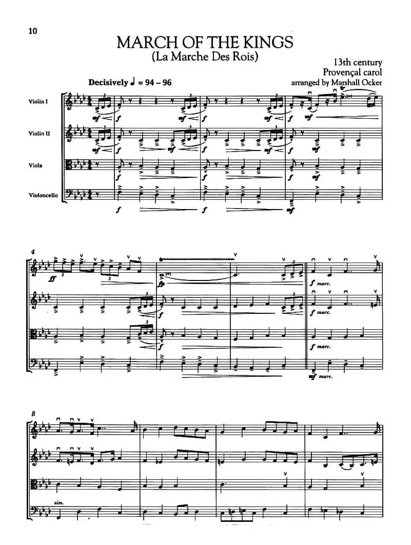 MARCH OF THE KINGS（圣诞音乐、弦乐四重奏）