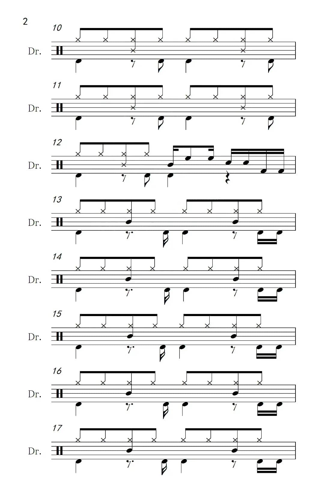 走西口（架子鼓谱）