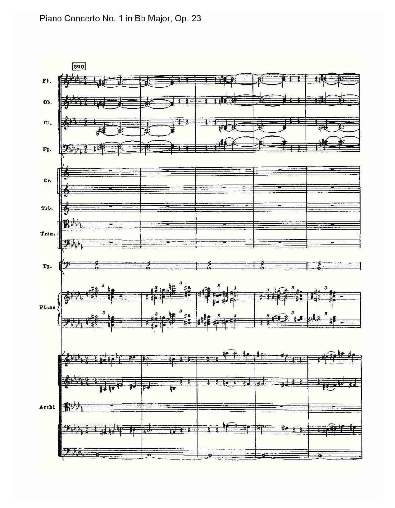 Bb大调第一钢琴协奏曲,Op.23第一乐章第二部（一）