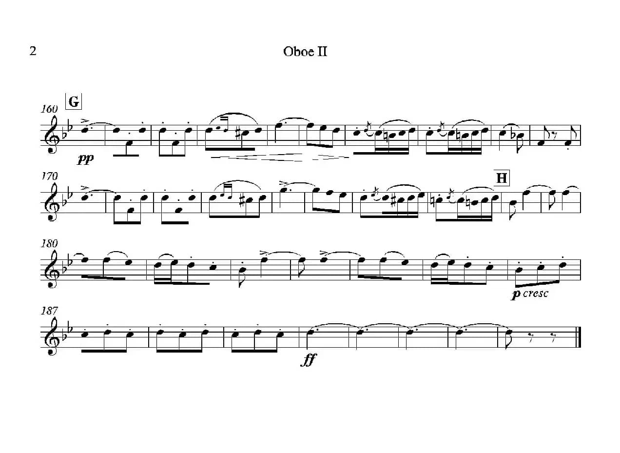 饮酒歌（管弦乐队2支双簧管分谱）