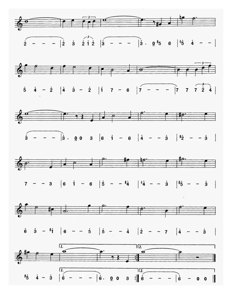 俄罗斯之爱（线简谱对照版）