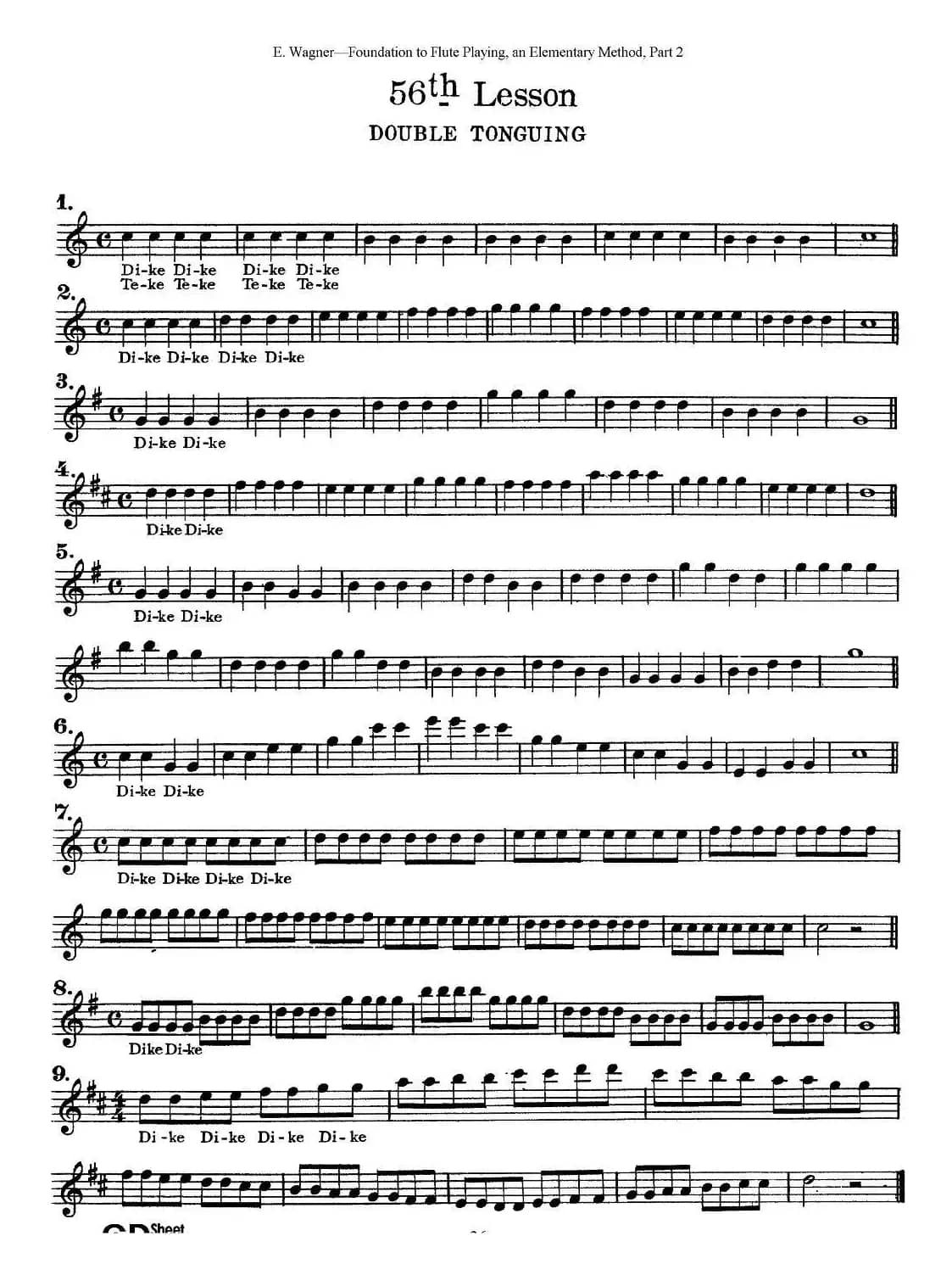 长笛演奏基础教程练习（53—59）