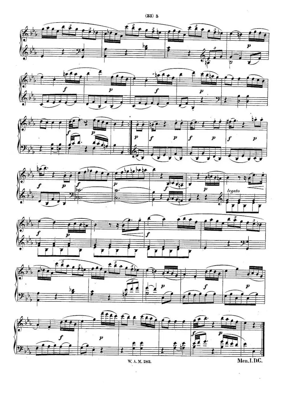 降E大调第四钢琴奏鸣曲 KV.282