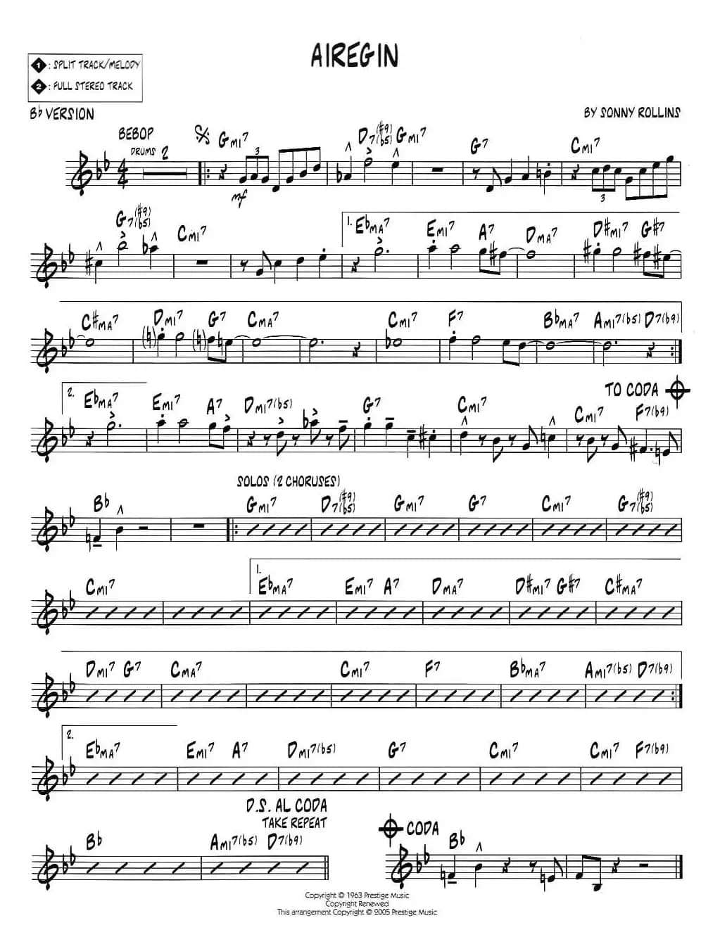 AIREGIN（jazz系列萨克斯谱）