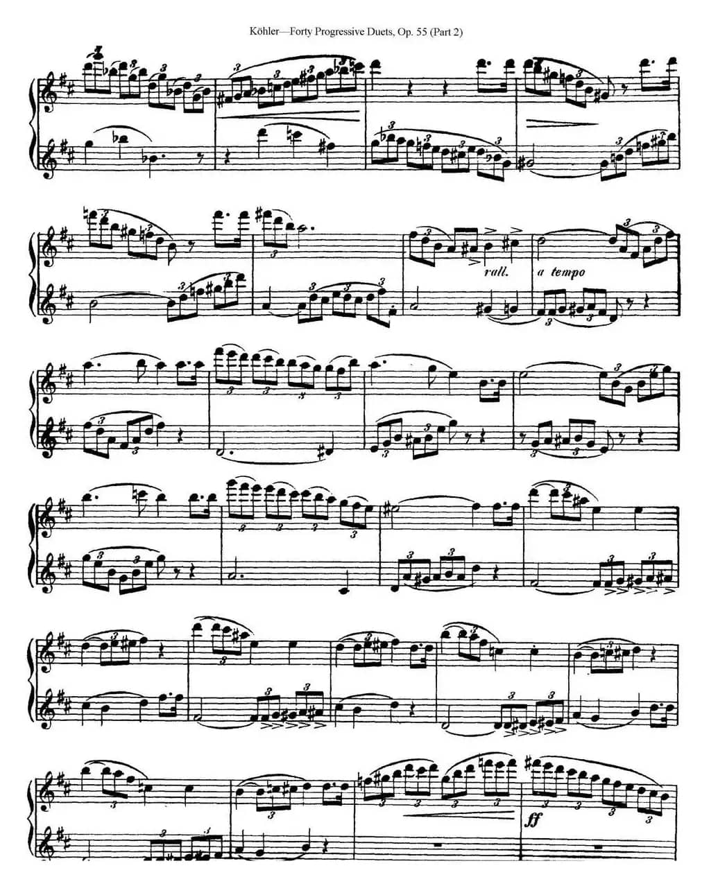 柯勒40首长笛提高练习曲OP.55（二重奏）（NO.13）