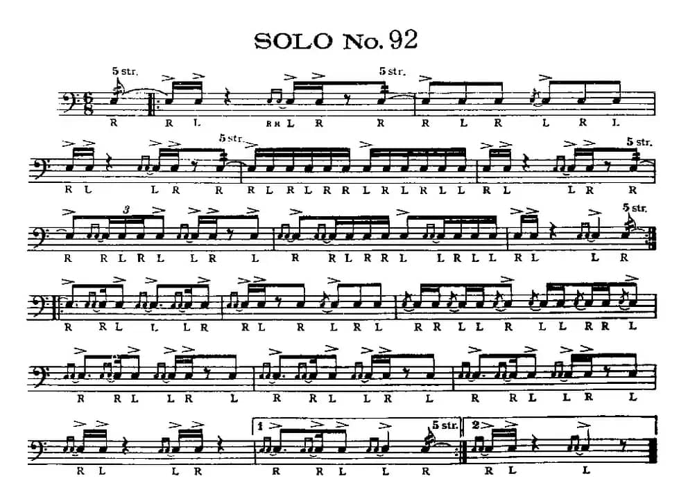 美国军鼓 SOLO No.91-95（爵士鼓谱）