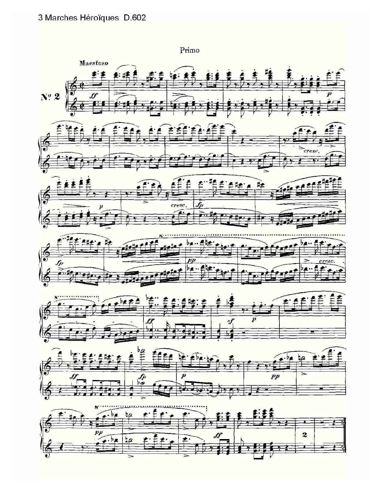 3 Marches Héroïques D.602（3 进行曲Héroïque）