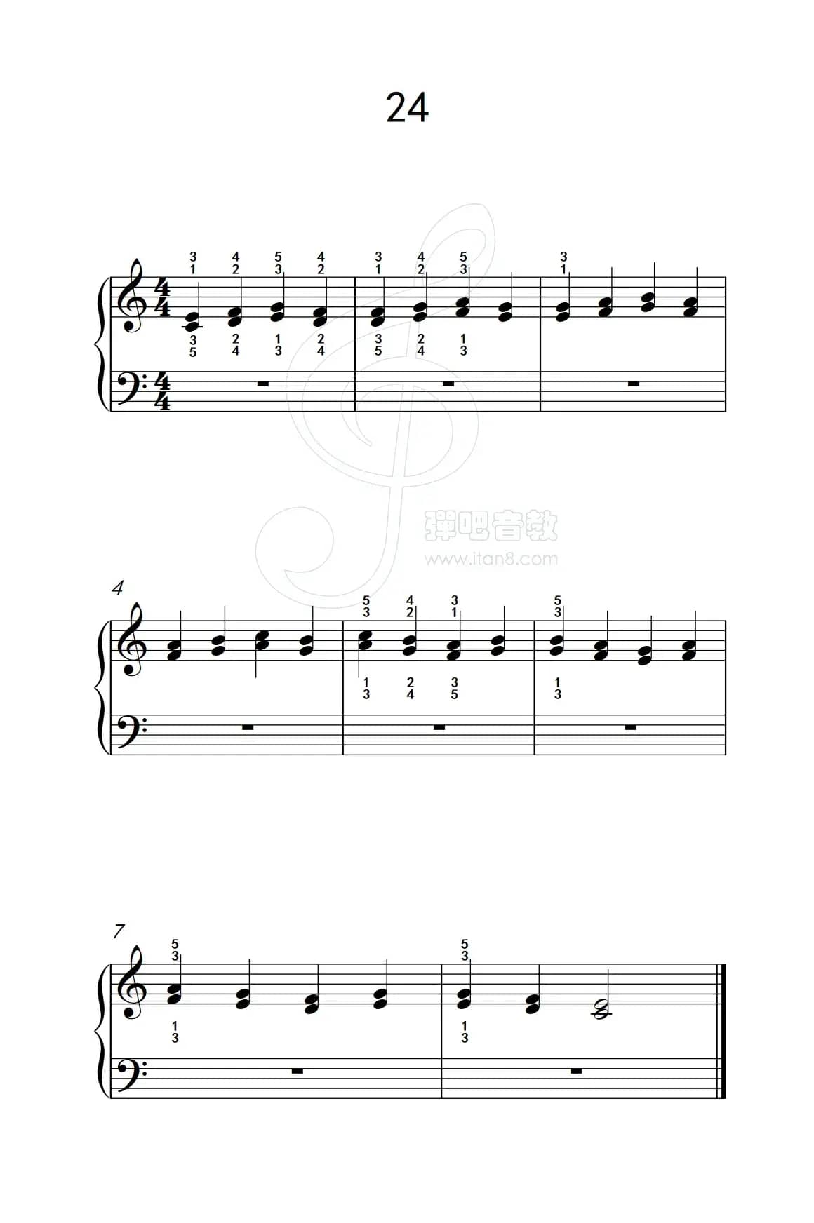 双音练习 24（儿童钢琴手指练习 2）