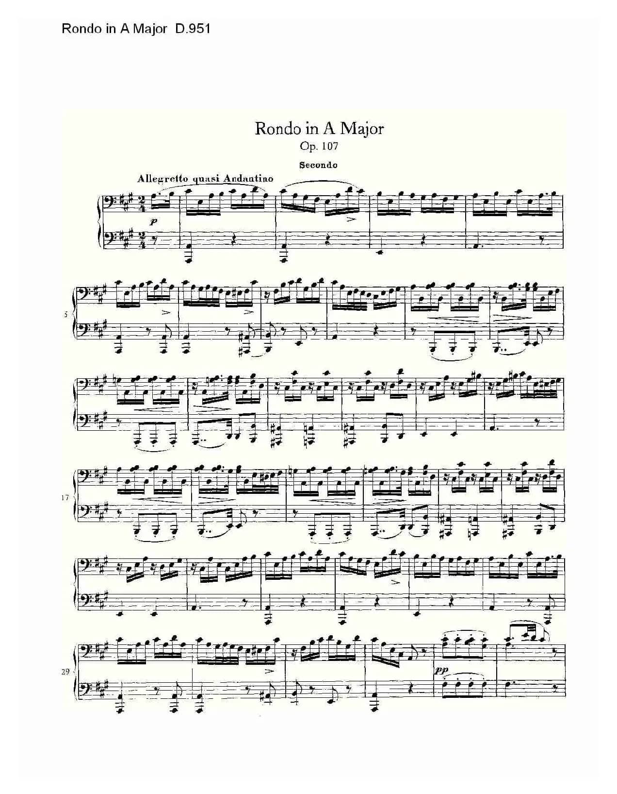 Rondo in A Major D.951（Ａ大调回旋曲D.951）