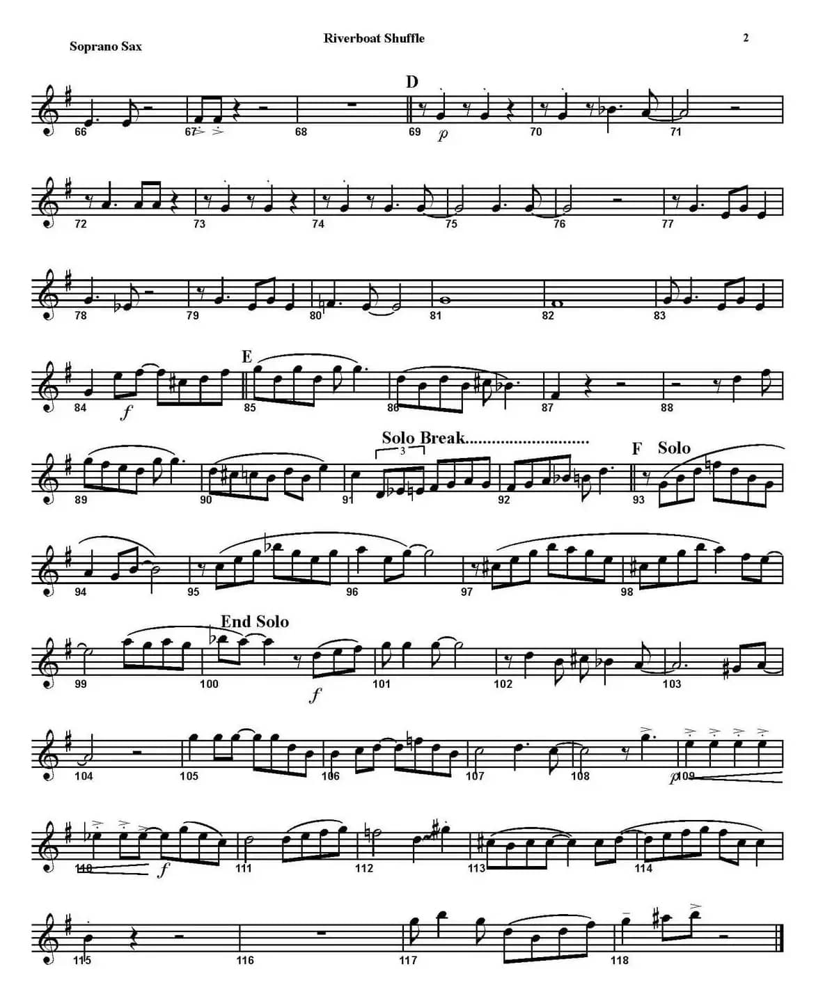 RIVERBOAT SHUFFLE（四重奏·高音萨克斯分谱）