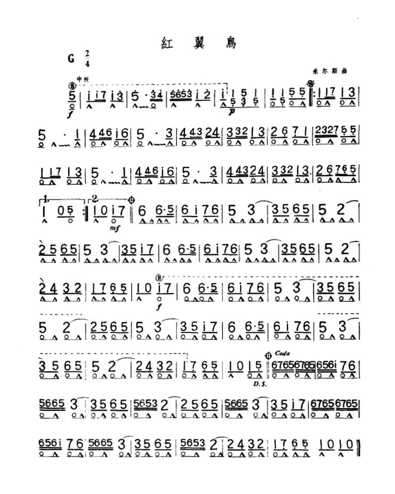 考级九级曲目：红翼鸟