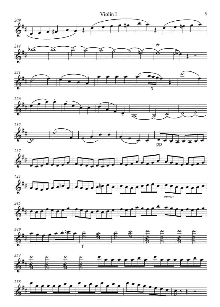 Overture from the Marriage of Figaro 费加罗的婚礼（Violin Ⅰ分谱）