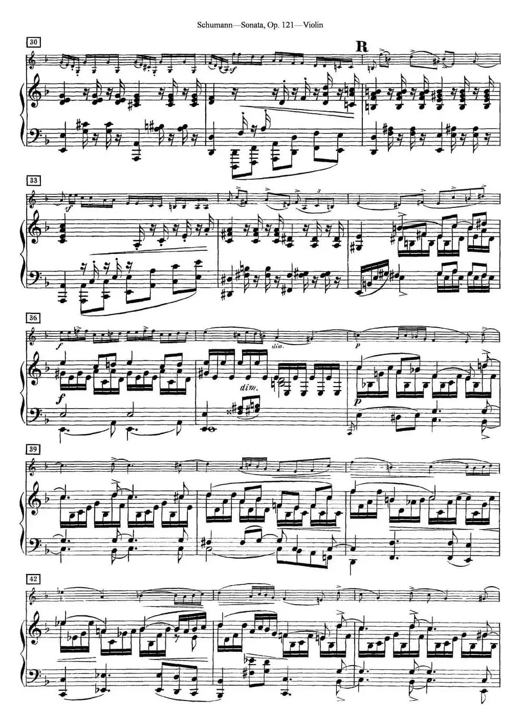 Violin Sonata Op.121（小提琴+钢琴伴奏）