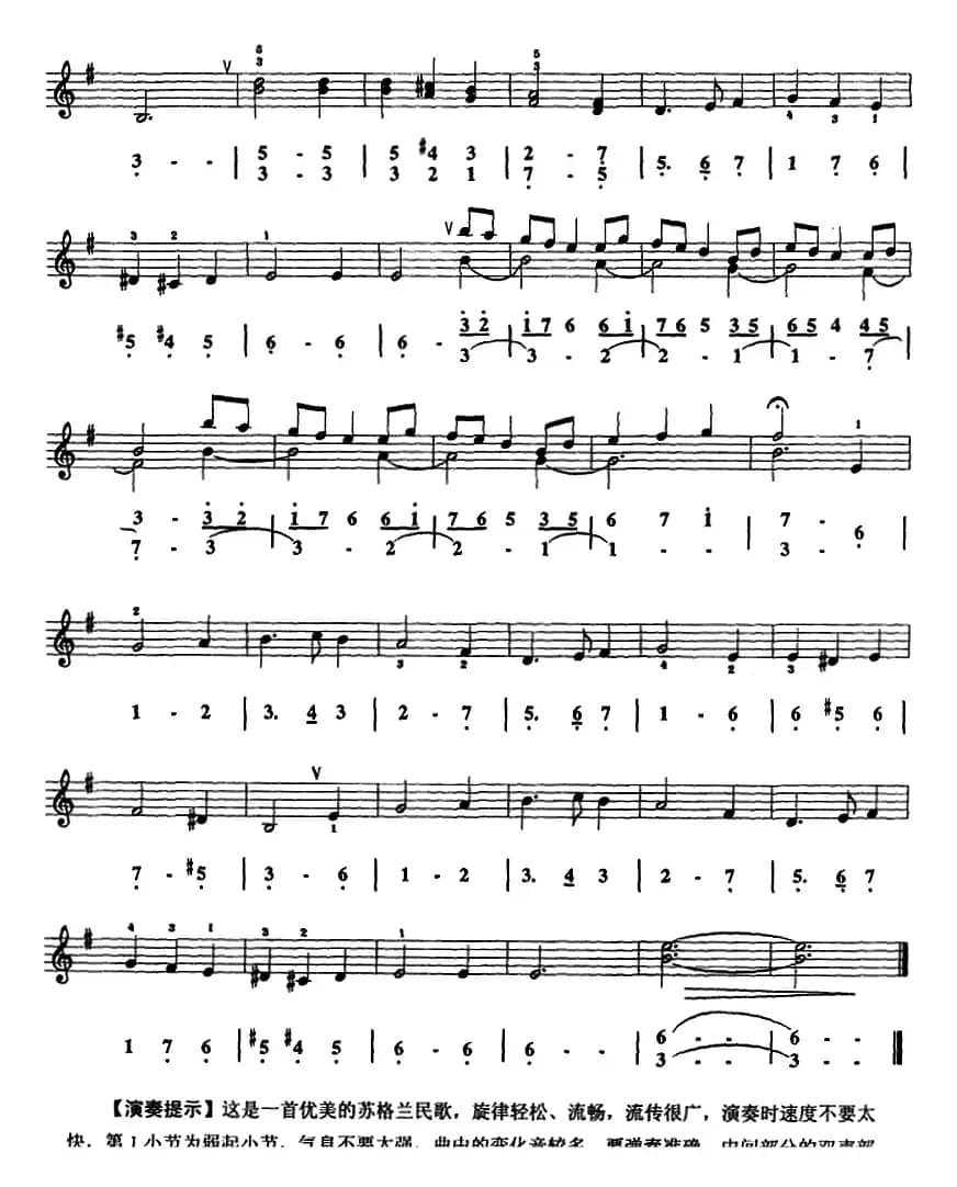 绿袖子（口风琴、线简谱混排版）