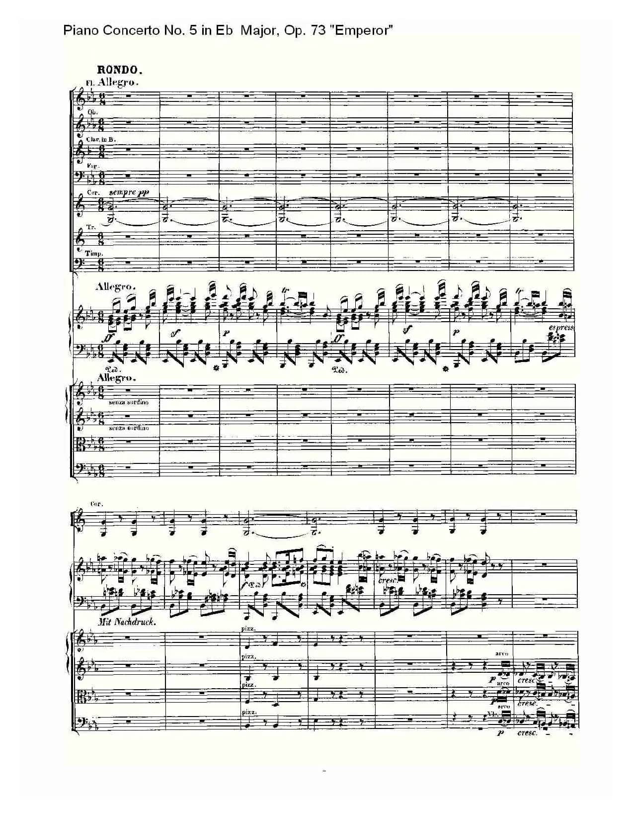 Eb大调钢琴第五协奏曲 Op.73“皇帝”第三乐章