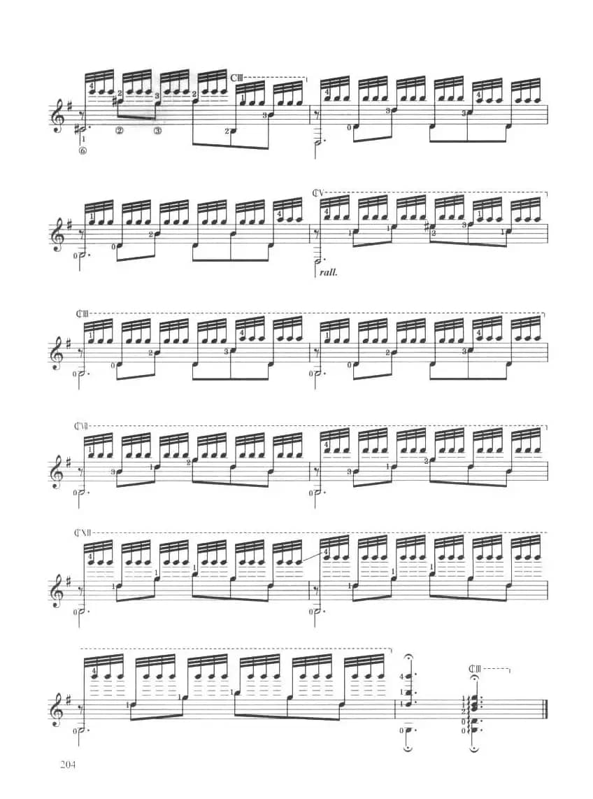 古典吉他考级十级外国乐曲A组（1、梦中的森林）