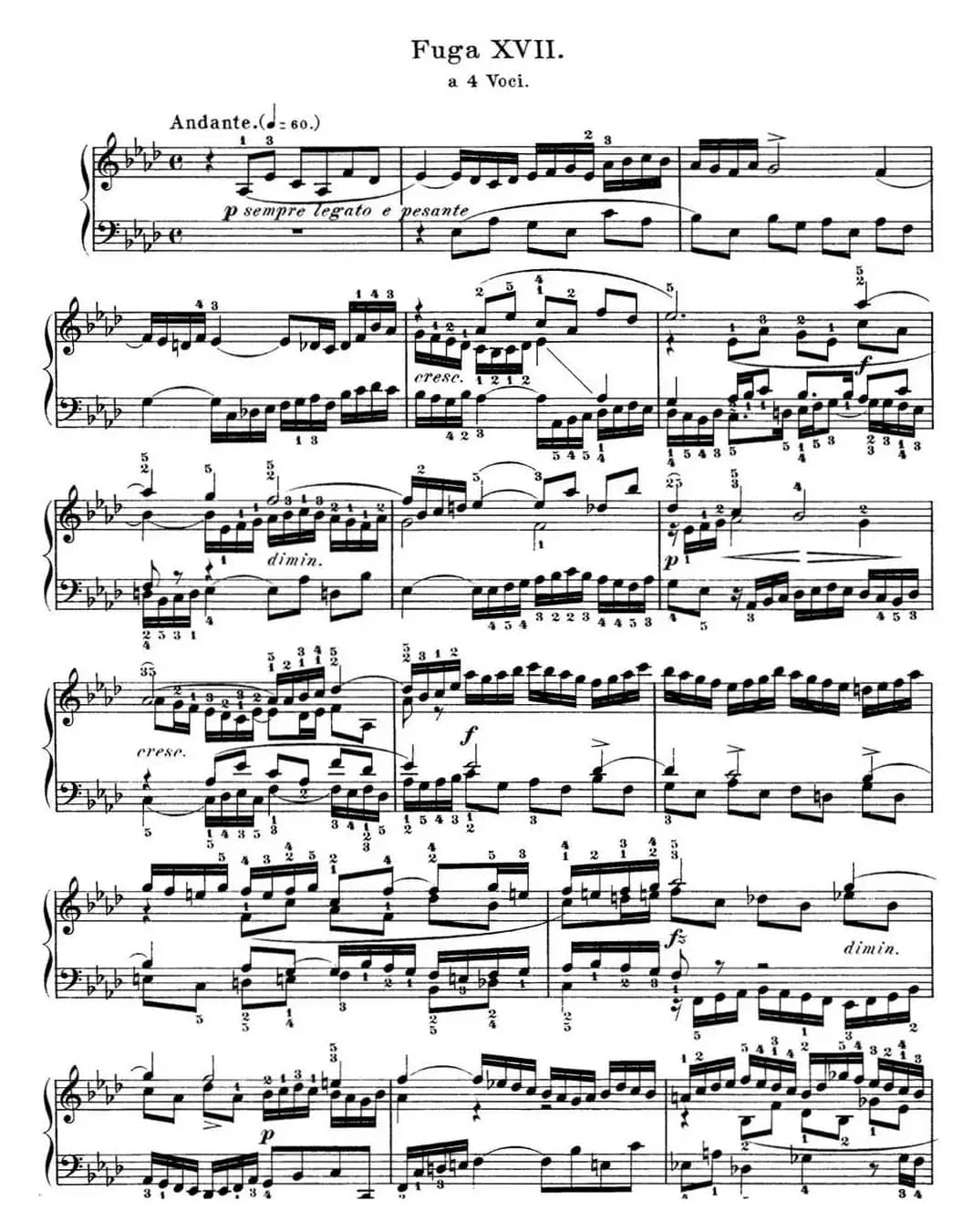 巴赫《平均律钢琴曲集·第一卷》之赋格曲（NO.17）