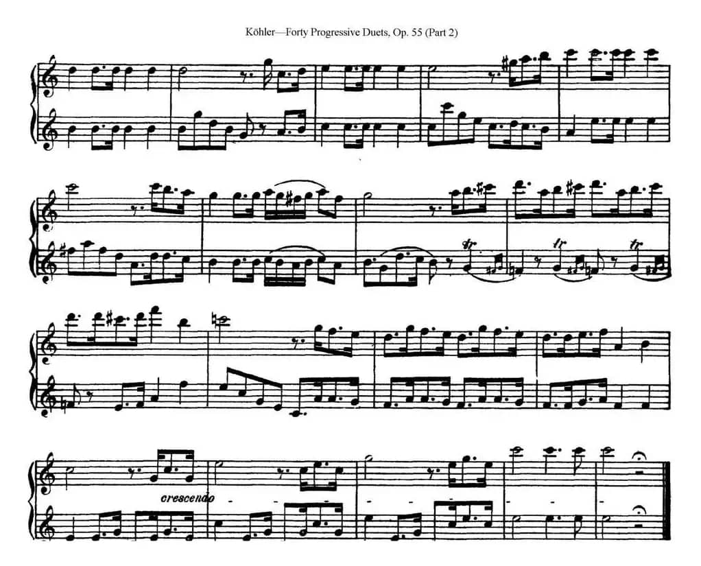 柯勒40首长笛提高练习曲OP.55（二重奏）（NO.8）