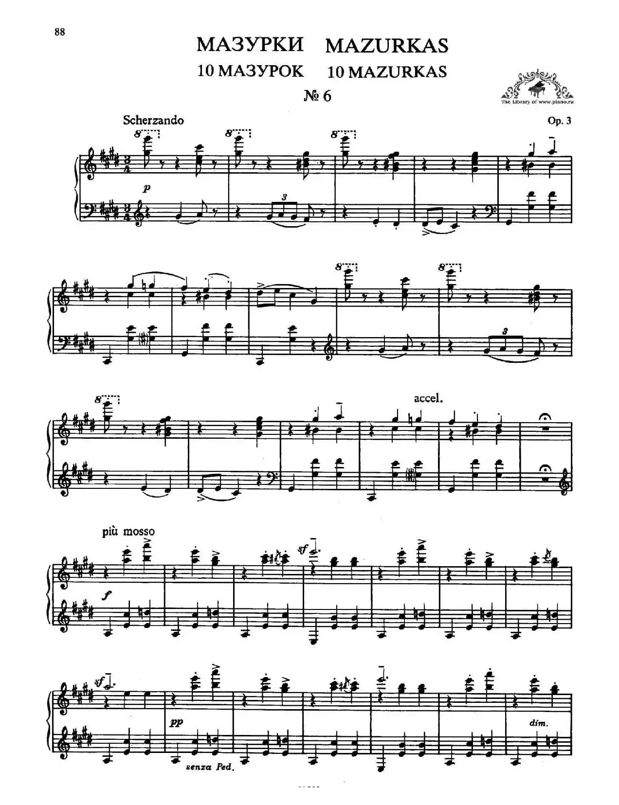 Ten Mazurkas Op.3（10首玛祖卡·6）