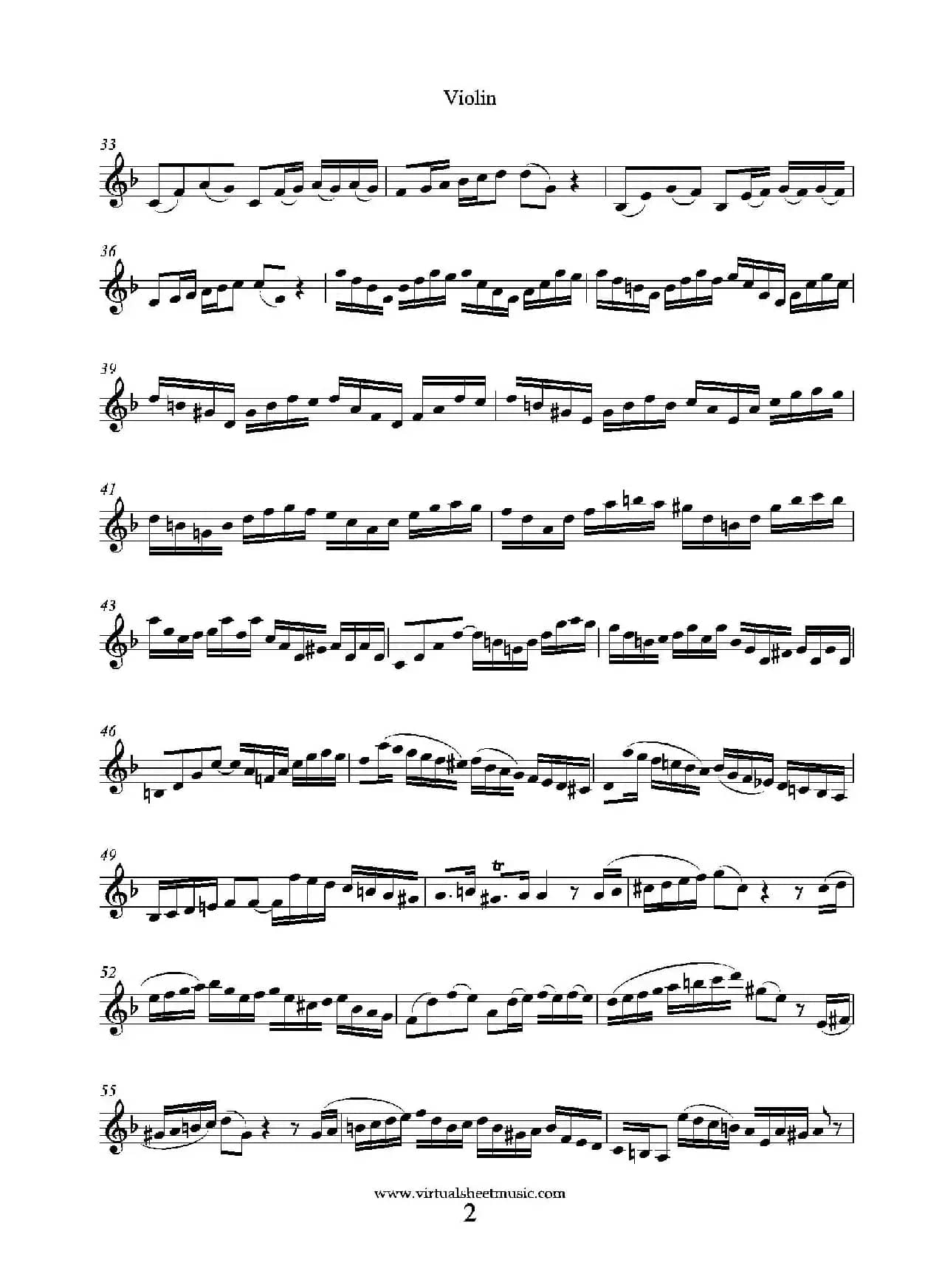 Concerto in D minor（小提琴分谱）