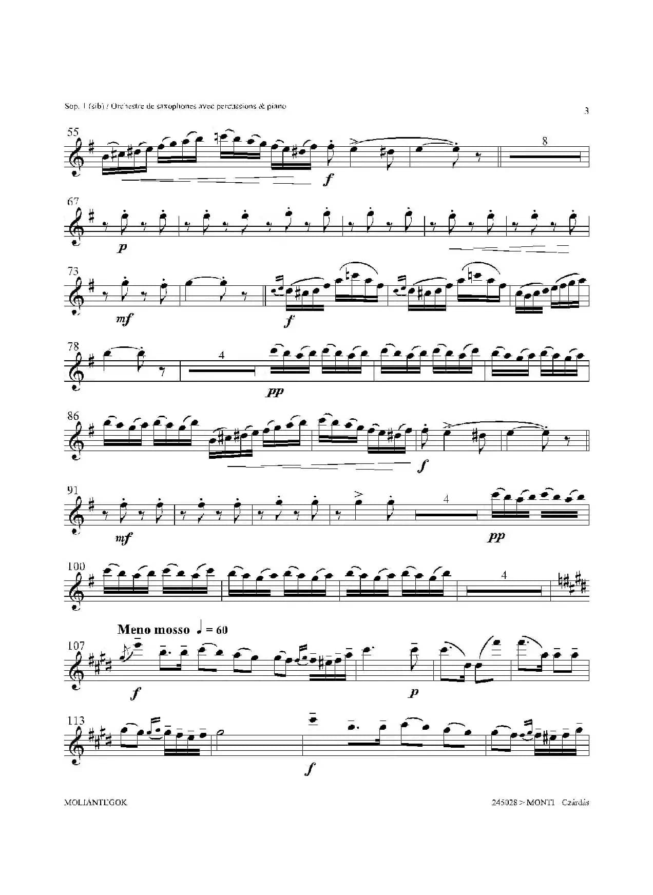 Czardas 查尔达斯（15重奏）（2支高音萨克斯）