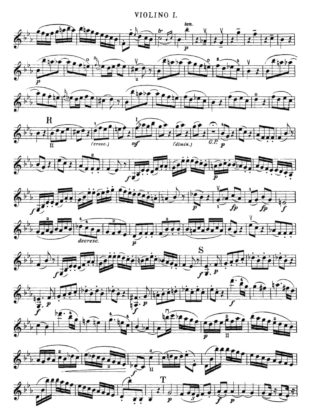 Mozart《Quartet No.16 in Eb Major,K.428》（Violin 1分谱）