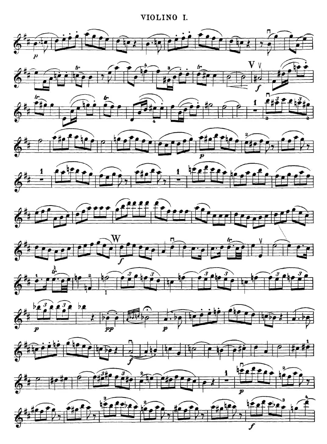 Mozart《Quartet No.20 in D Major,K.499》（Violin 1分谱）