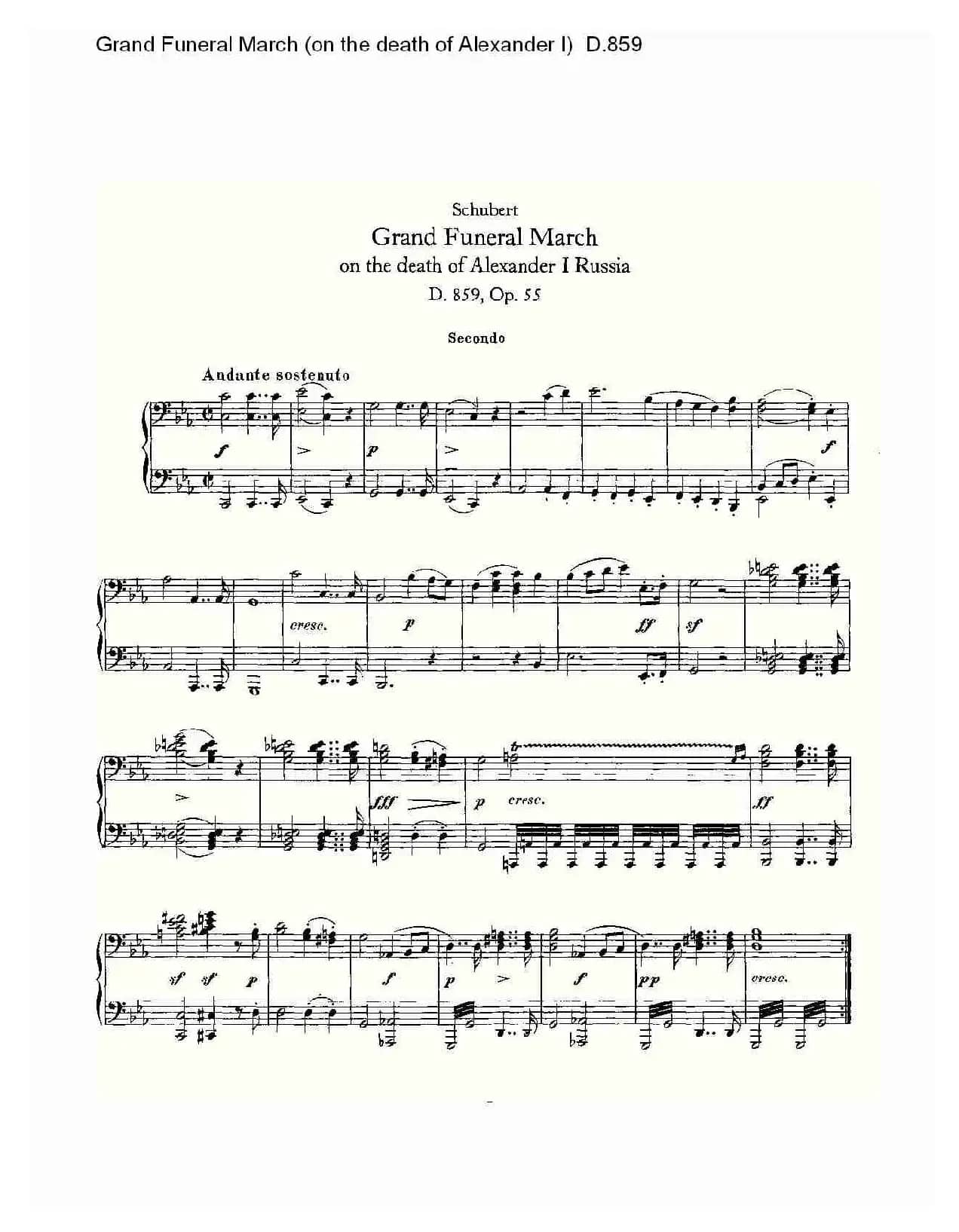 豪华葬礼进行曲（为亚历山大一世的逝世而作)D.85）