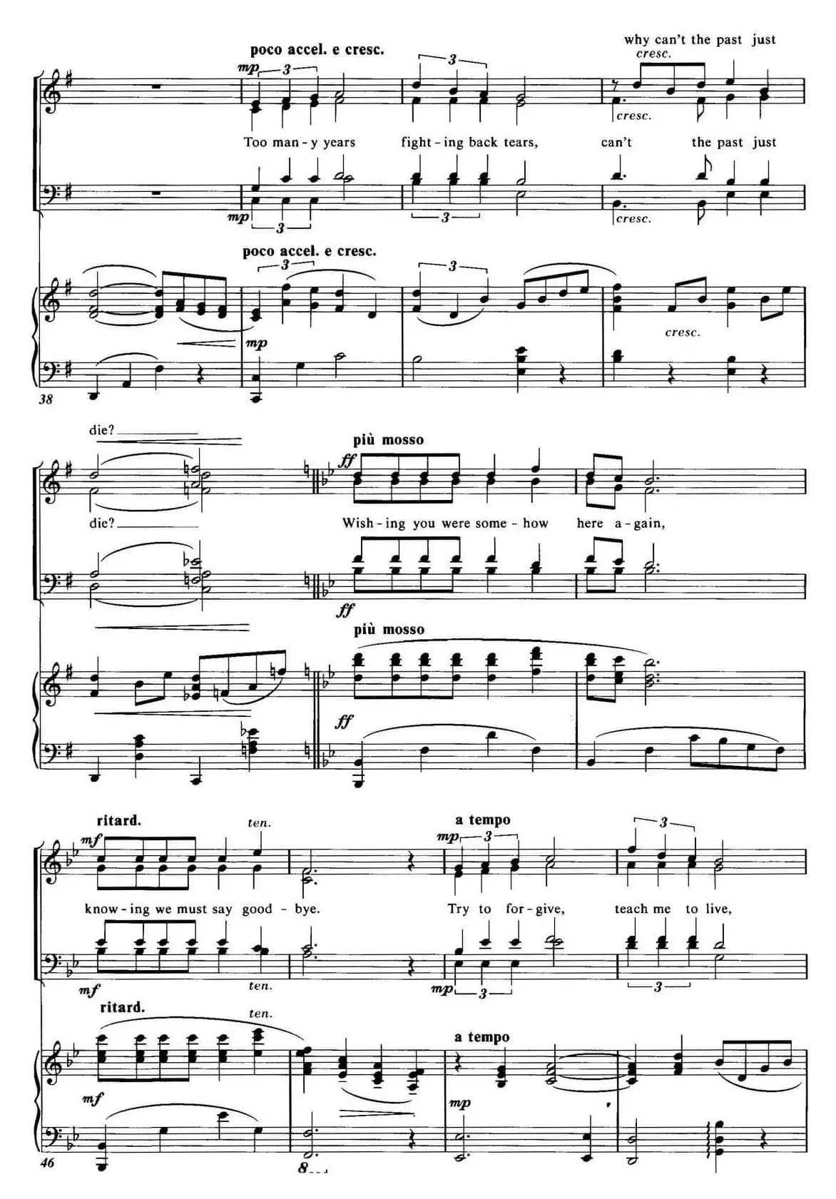 Choral Suite from The Phantom of the Opera(2 WISHING YOU WERE SOMEHOW HERE AGAIN、四重奏)