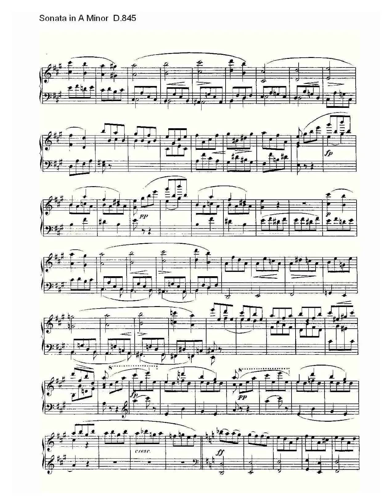 Sonata in A Minor D.845（A小调奏鸣曲 D.845）
