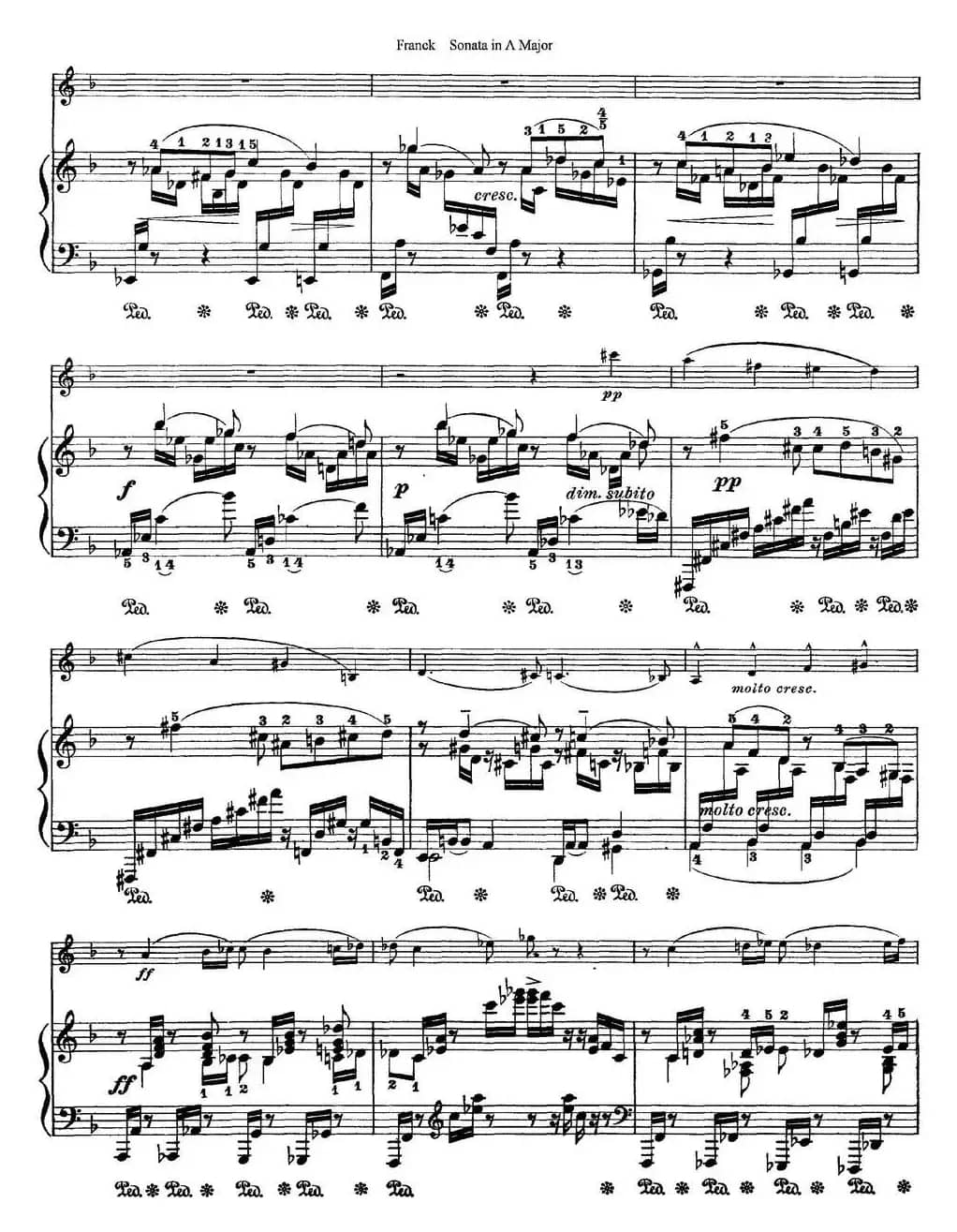 Franck Sonata in A Major（小提琴+钢琴伴奏）