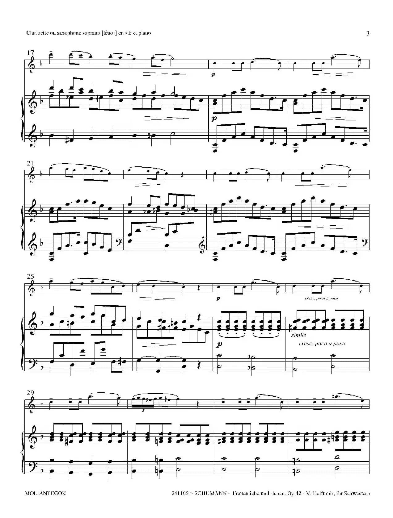 妇女的爱情与生活 Op42·Ⅴ（高音萨克斯+钢琴伴奏）