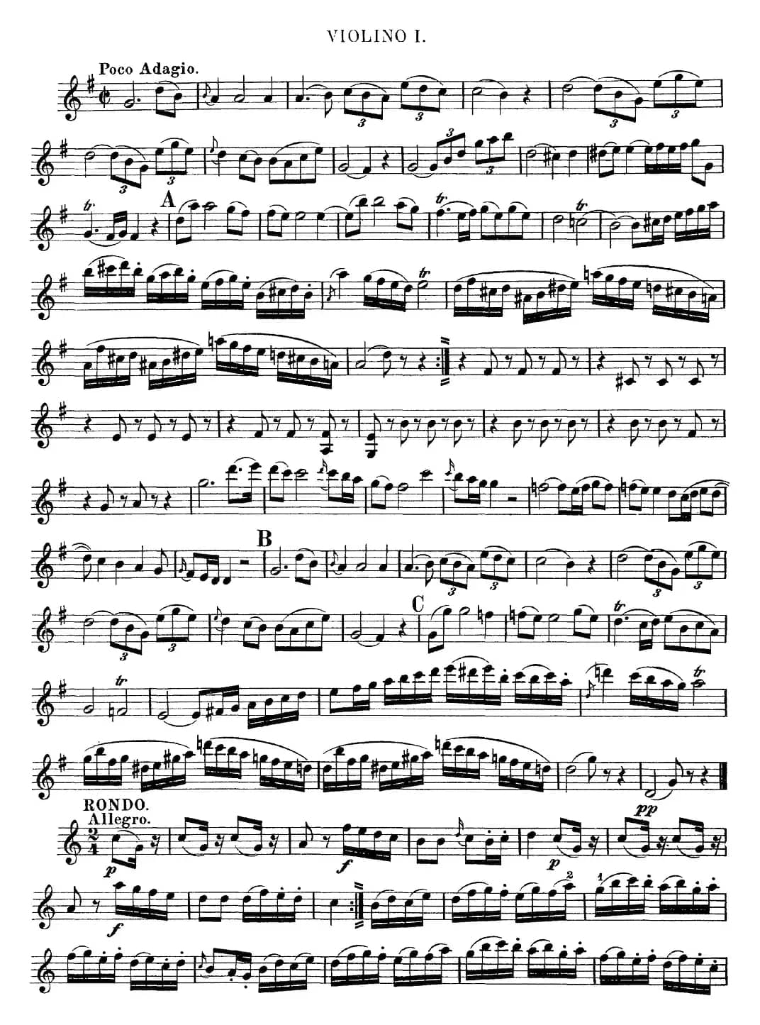 Mozart《Quartet No.10 in C Major,K.170》（Violin 1分谱）
