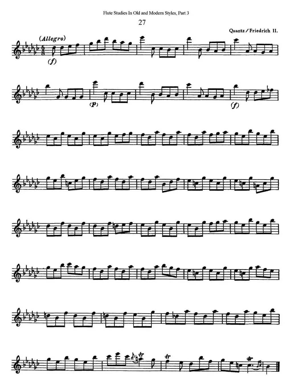 斯勒新老风格长笛练习重奏曲（第三部分）（NO.27）